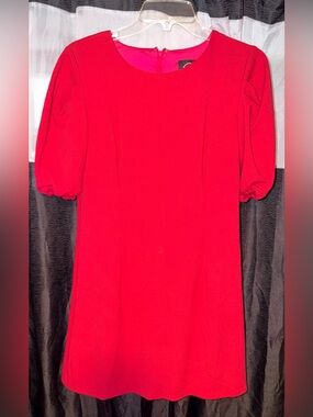 Like New Women's Red Puff Sleeve Shift Top